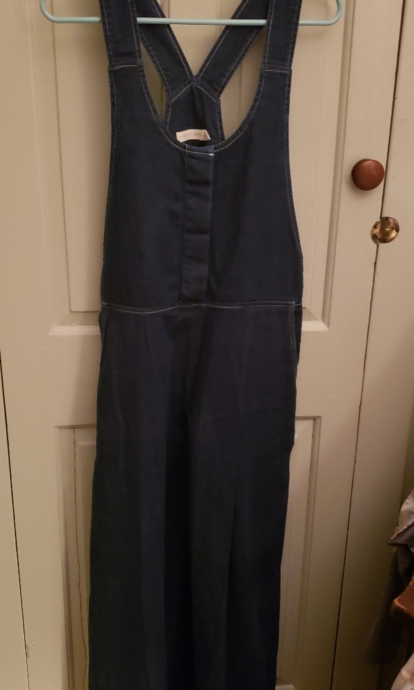 Micaela Greg Denim Wide Leg Overalls Medium